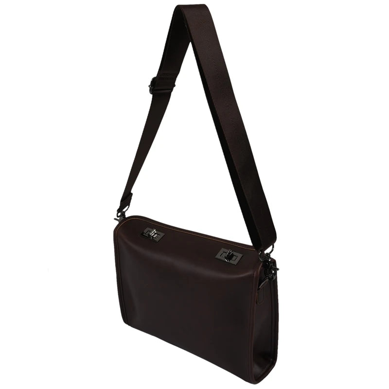 Men Leather Messenger Briefcase Laptop Shoulder Crossbody Bag