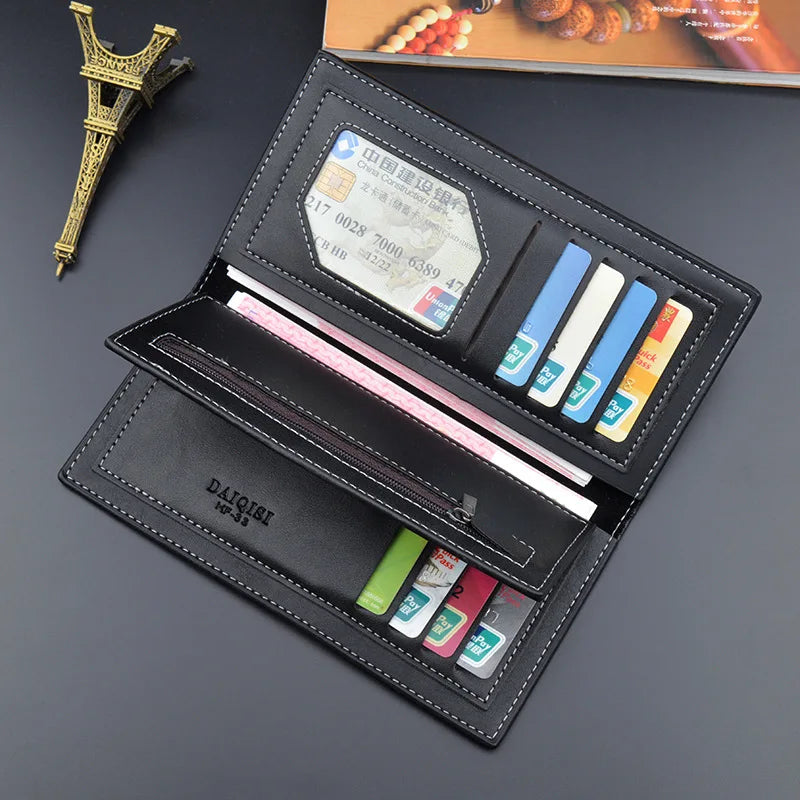 Men Long Wallet Thin Youth Soft Wallet Multi-Card Large-Capacity