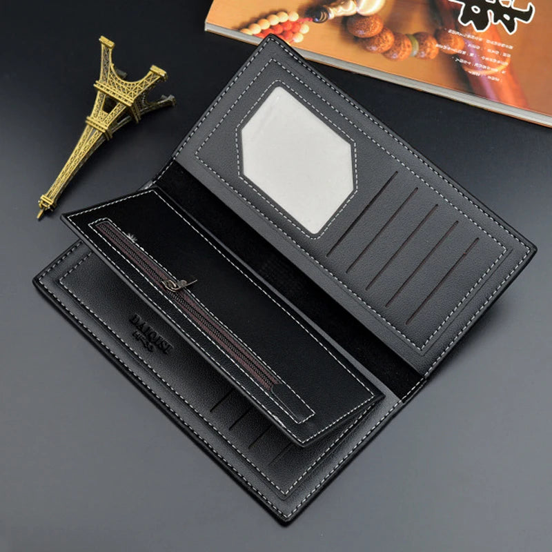 Men Long Wallet Thin Youth Soft Wallet Multi-Card Large-Capacity