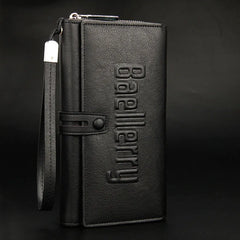 Men Leather Business Long Wallet Clutch Mobile Phone Bag