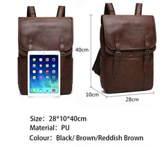 Men's Vintage Leather Backpack Waterproof 15.6 Inch Laptop Bag