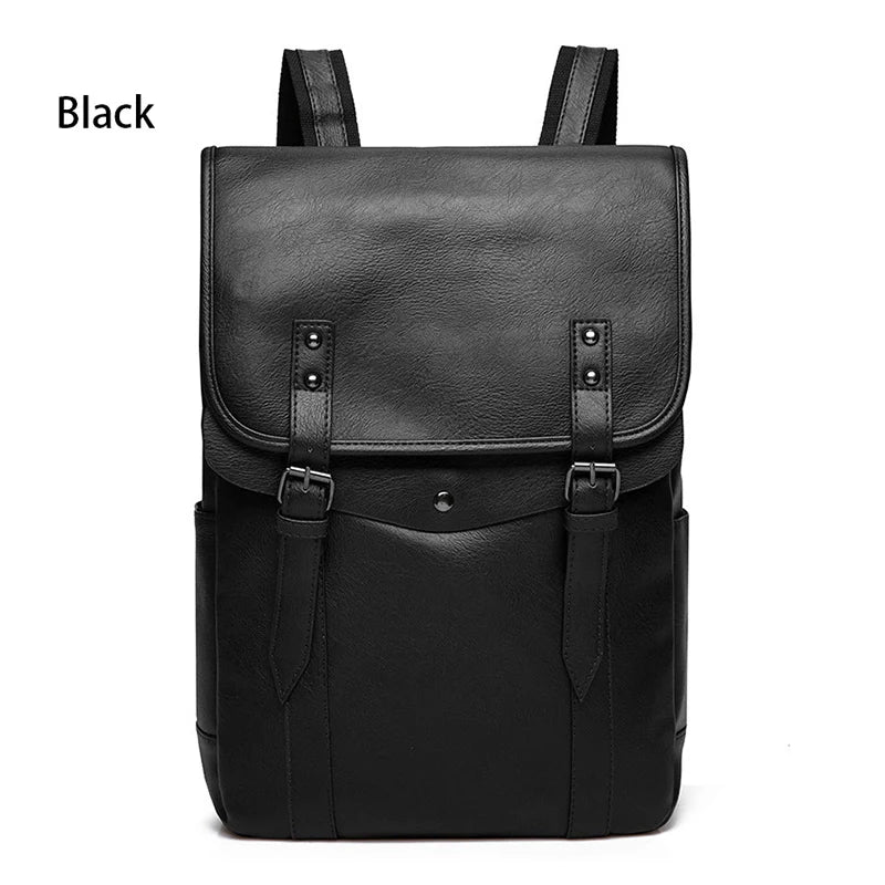 Men's Vintage Leather Backpack Waterproof 15.6 Inch Laptop Bag