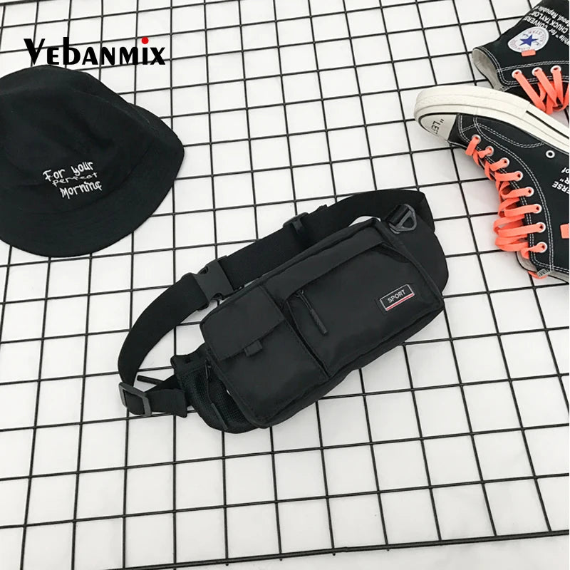 Men Casual Oxford Waist Fanny Pack Money Belt Bag Pouch