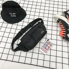 Men Casual Oxford Waist Fanny Pack Money Belt Bag Pouch