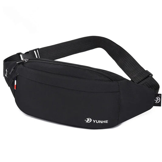 Men Grey Waist Bag Pack Functional Large Belt Pouch