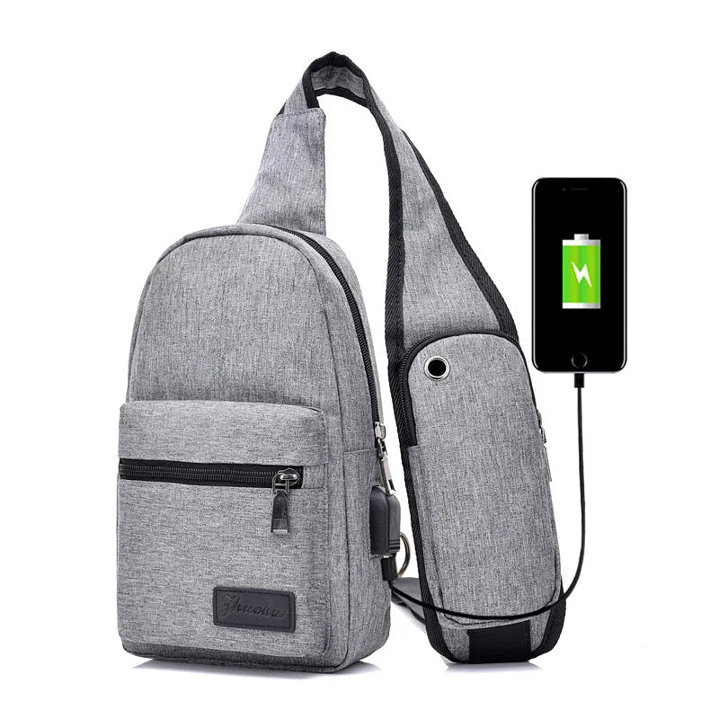 Men Messenger Bags Pack Casual Chest Bags Oxford Waterproof Crossbody Bag