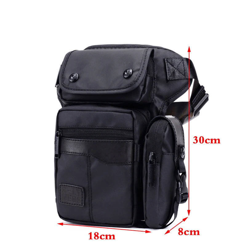 Men Motorcycle Riding Waist Bags Waterproof Thigh Bag Fanny Pack
