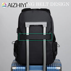Men USB Charging Laptop Backpack Waterproof School Bag