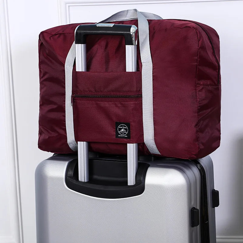 Nylon Foldable Travel Bag Waterproof Duffle Pouch Gym Tote Bag Women