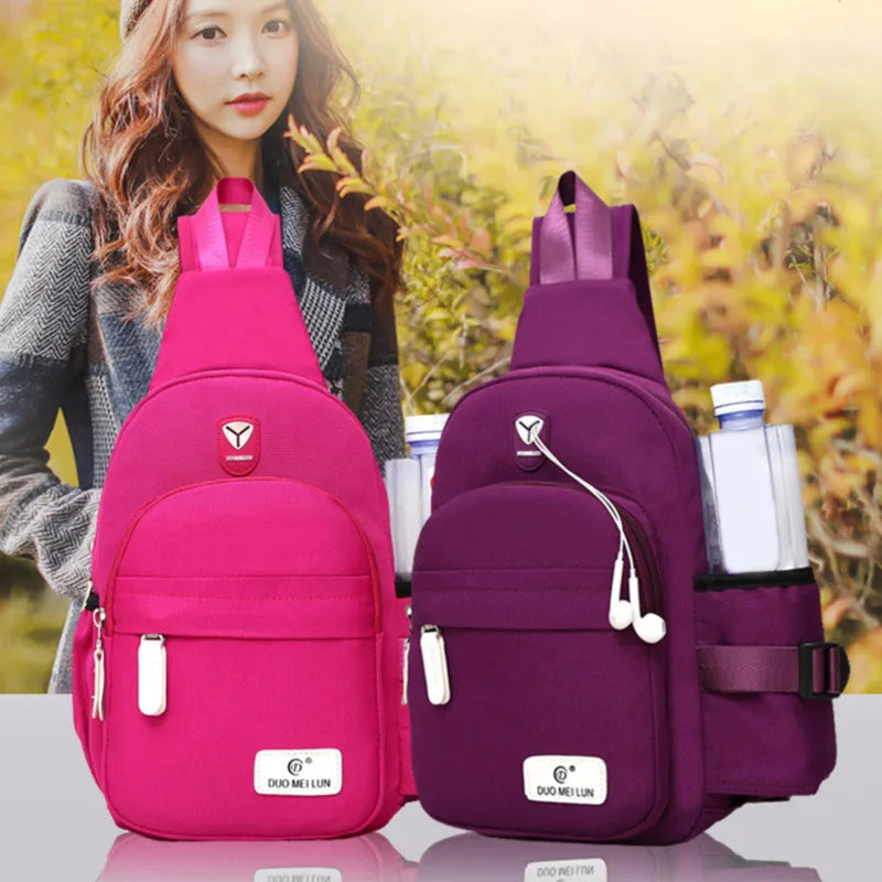 Men Nylon Sport Shoulder Bag Crossbody Chest Pack Backpack Canvas