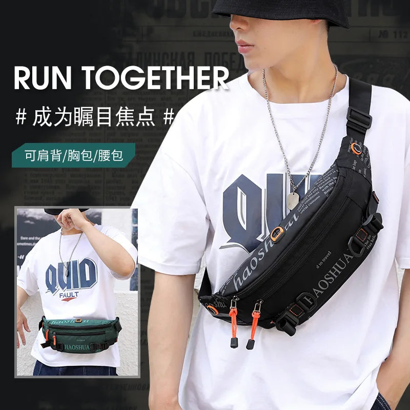 Men Nylon Waist Pack Belt Bag Waterproof Travel Sling Chest Fanny Pack