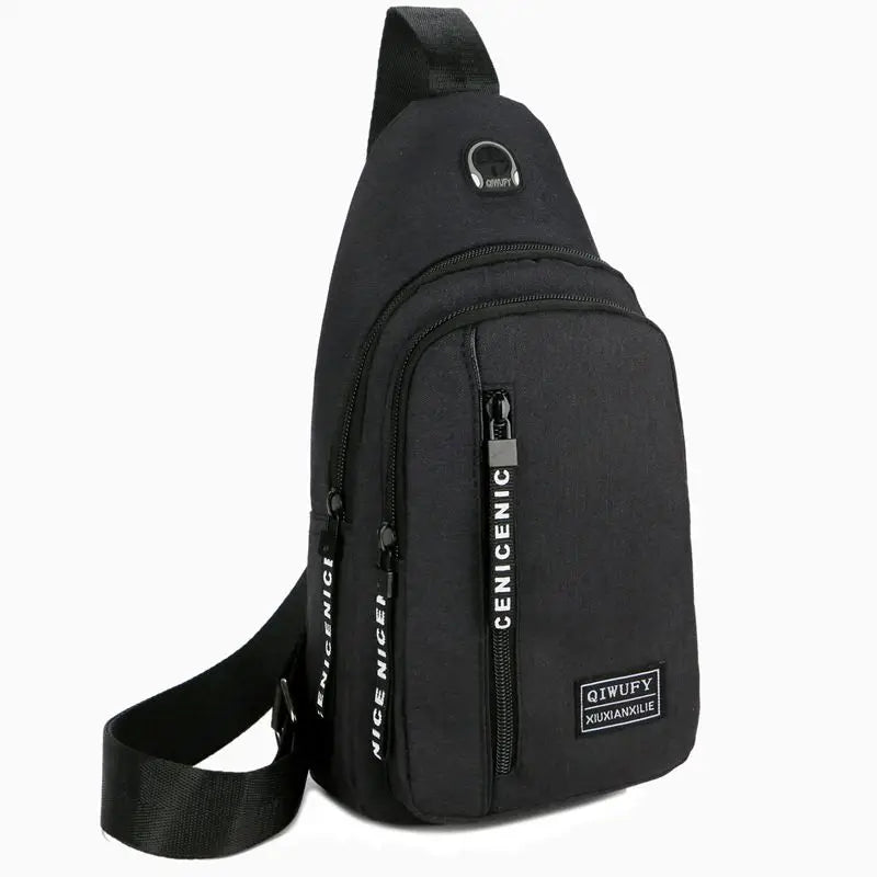 One Shoulder Backpack Sling Bag USB Boys Cycling Sports Travel Bag