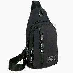 One Shoulder Backpack Sling Bag USB Boys Cycling Sports Travel Bag