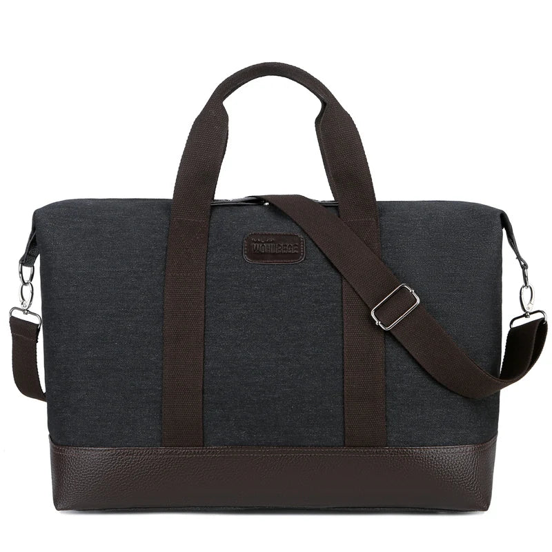 Canvas Outdoor Shoulder Bag for Travel and Overnight Use