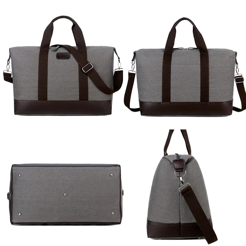 Canvas Outdoor Shoulder Bag for Travel and Overnight Use