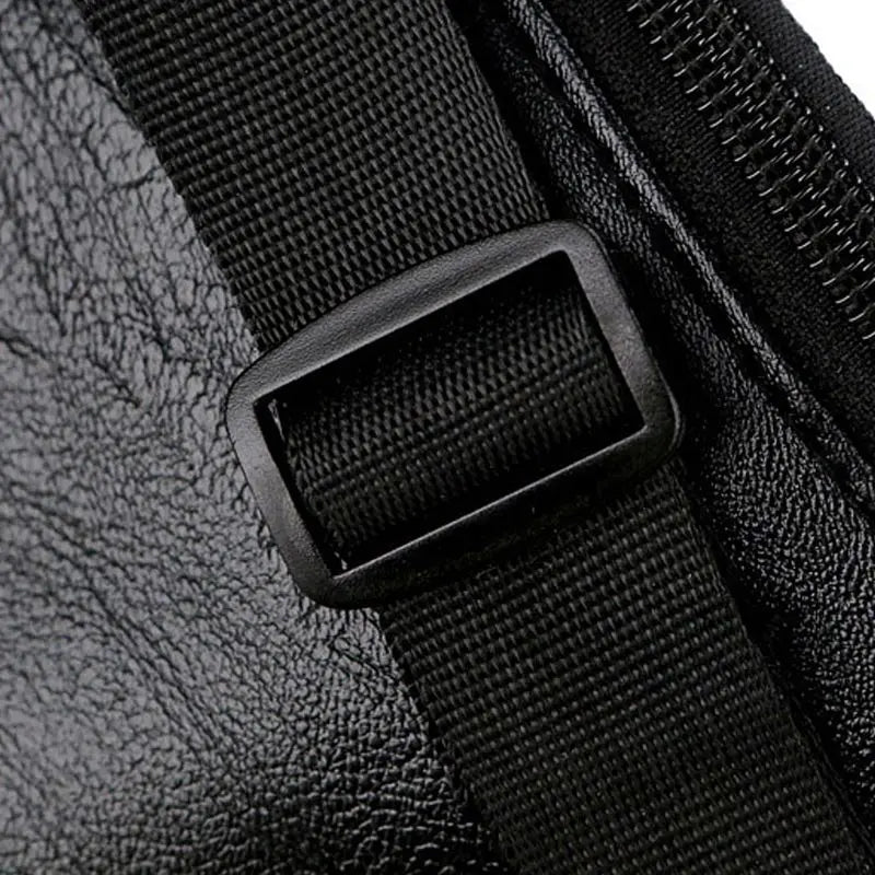 Men PU Leather Belt Fanny Pack Bum Waist Pouch Zip Bag