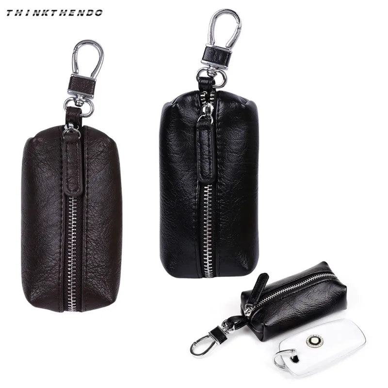 PU Leather Zipper Key Wallet Unisex Car Key Holders
