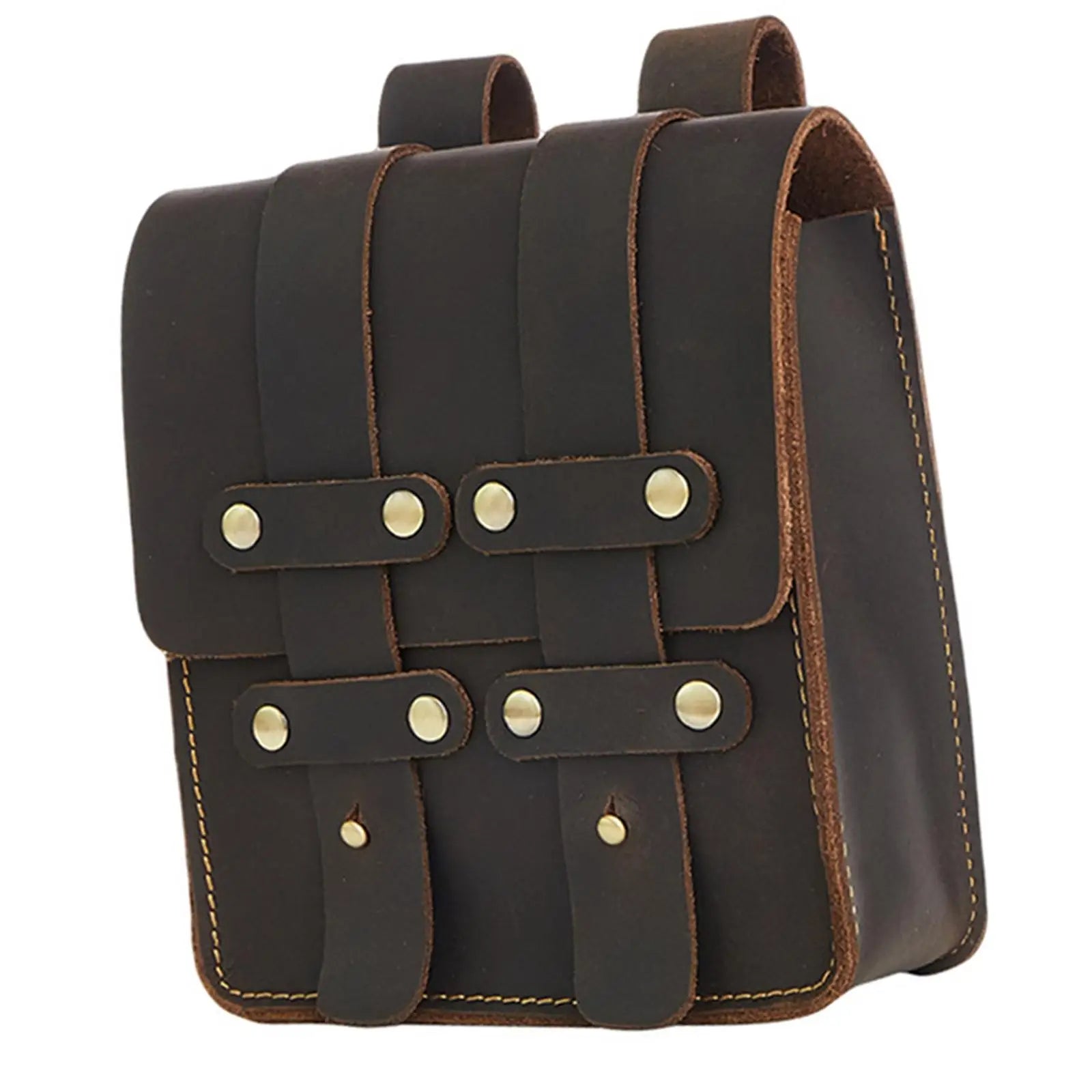 Medieval Style Dark Brown Phone Case PU Leather Fanny Pack