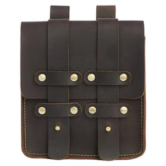 Medieval Style Dark Brown Phone Case PU Leather Fanny Pack