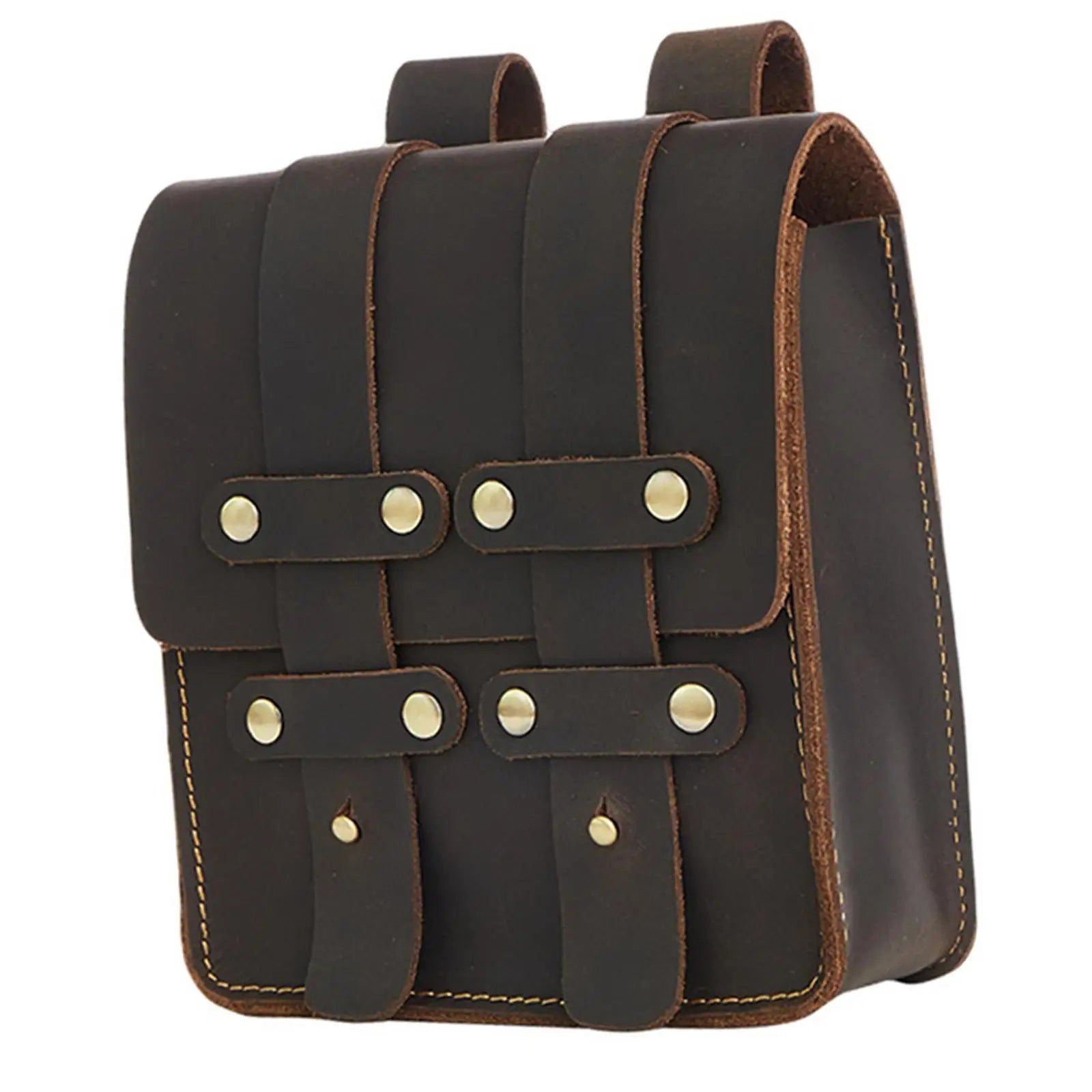 Medieval Style Dark Brown Phone Case PU Leather Fanny Pack