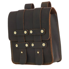 Medieval Style Dark Brown Phone Case PU Leather Fanny Pack