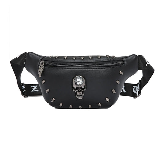 Men Punk Skull Waist Bag Belt Pack Fanny Pack Hip Packs Outdoor Crossbody Bags