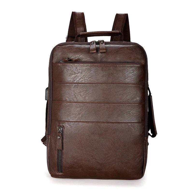 Retro Casual Leather Backpack for School Women Teenagers