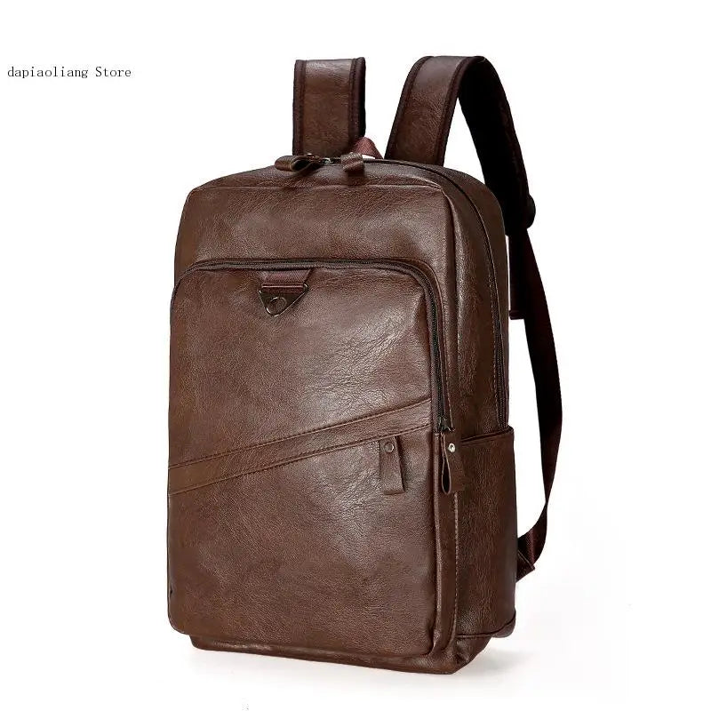 Retro Casual Leather Backpack for School Women Teenagers