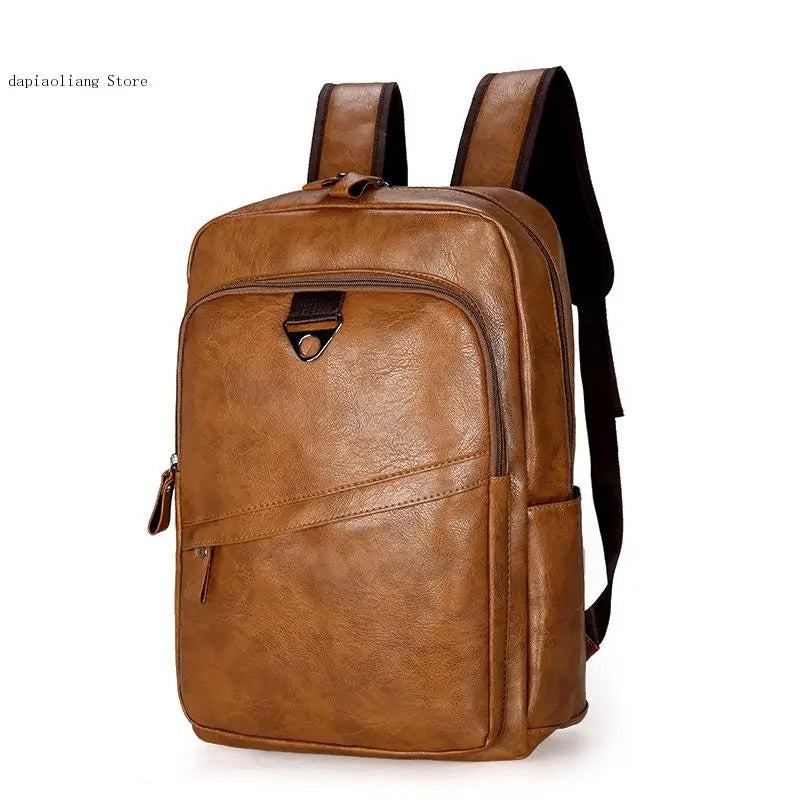 Retro Casual Leather Backpack for School Women Teenagers