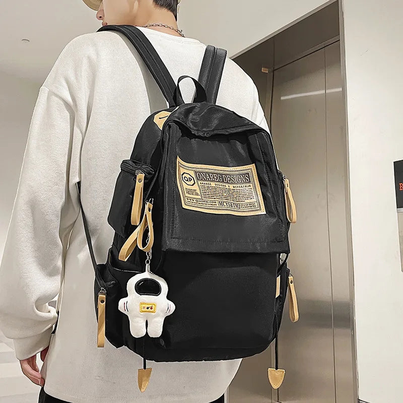 Men School Bag Sports College Students Backpack Large Capacity Nylon