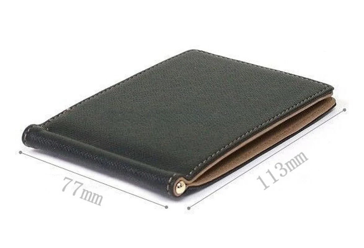 Men Short Skin Wallets Purses PU Leather Money Clips Thin Wallet