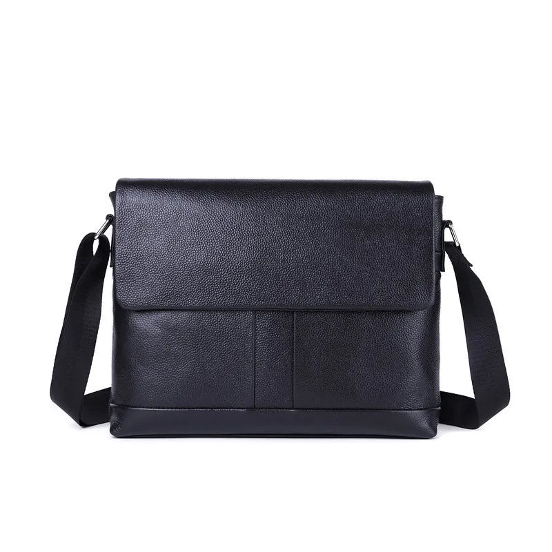 Men Shoulder Bag Cow Leather Messenger Sling Bag