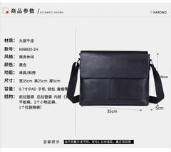 Men Shoulder Bag Cow Leather Messenger Sling Bag