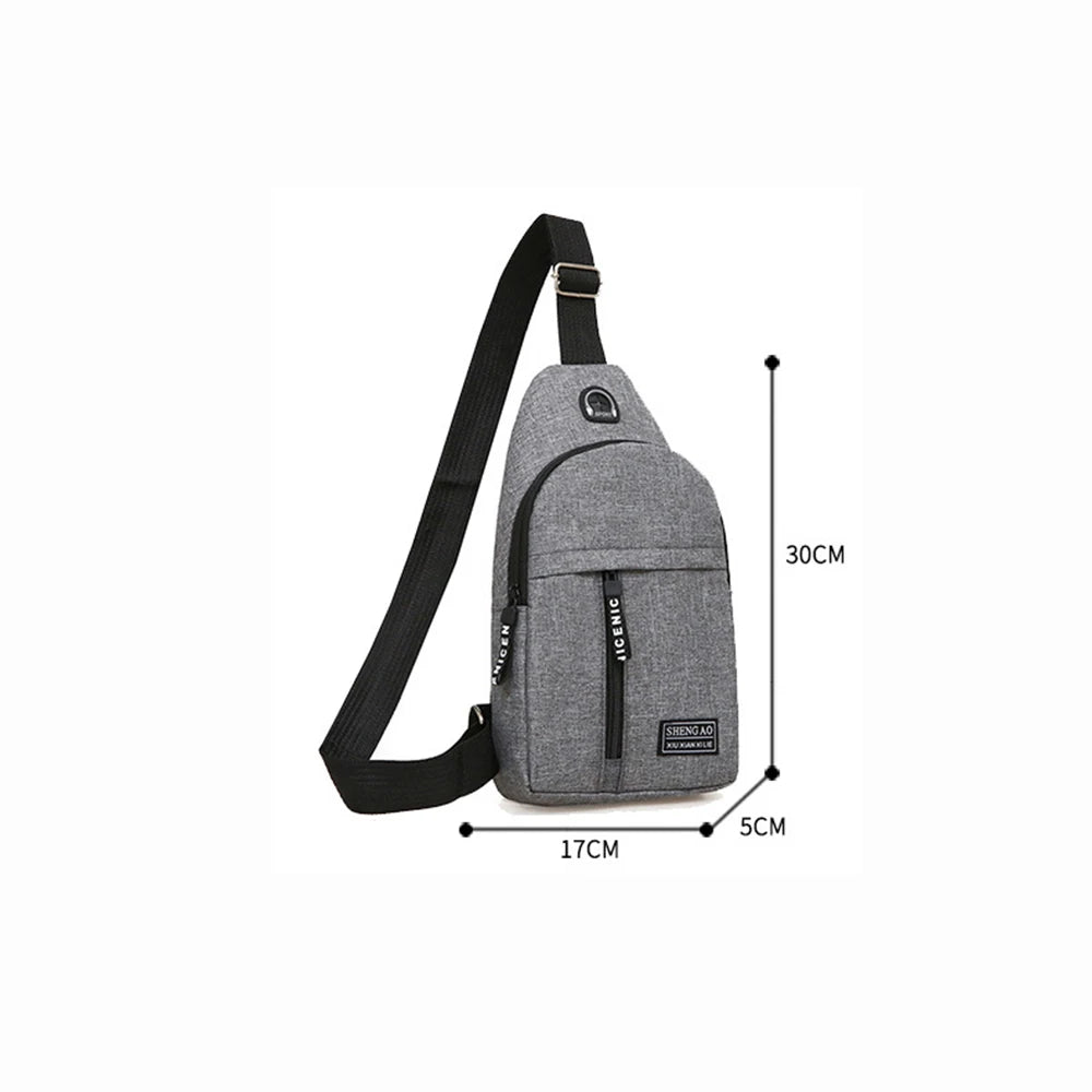Canvas Shoulder Bag Crossbody Chest Pack Daily Messenger Fanny Pack