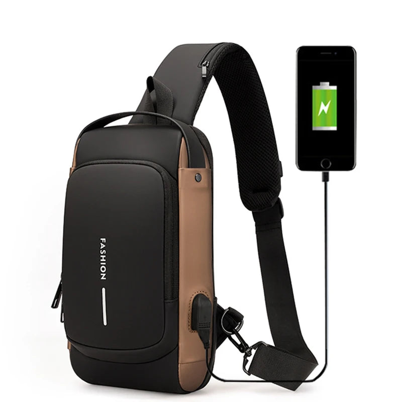 Men Sling Backpack Cross body Shoulder Chest Bag Anti-theft Travel