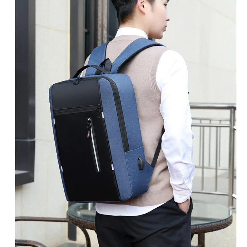 Men Stylish Backpack USB Charging School Backpack 15.6 Inch Laptop