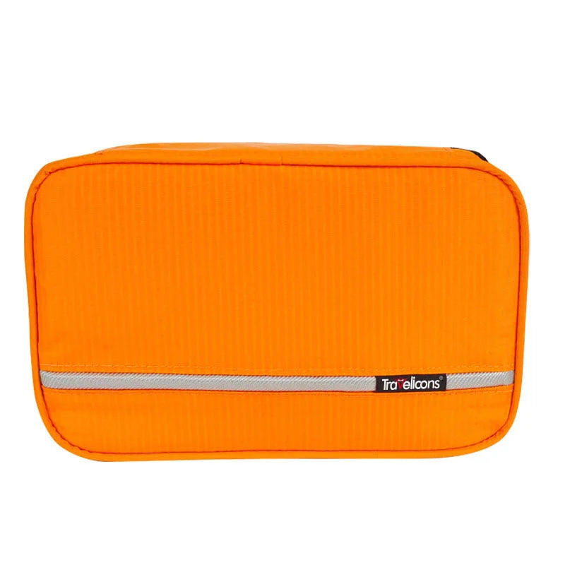 Waterproof Outdoor Toiletry Bag Orange Wash Pouch Travel Organizer