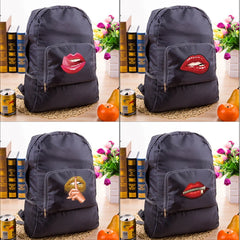 Foldable Backpack Mouth Print Travel Bag - Outdoor Sport Climbing Organizer