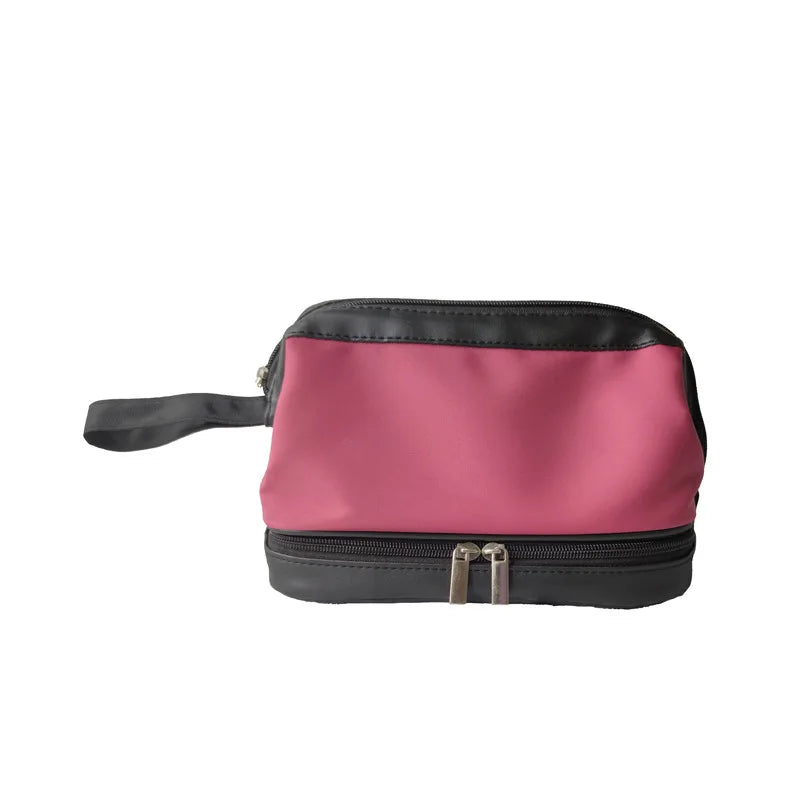 Men Double Layer Nylon Dopp Kit Water Resistant Shaving Bag