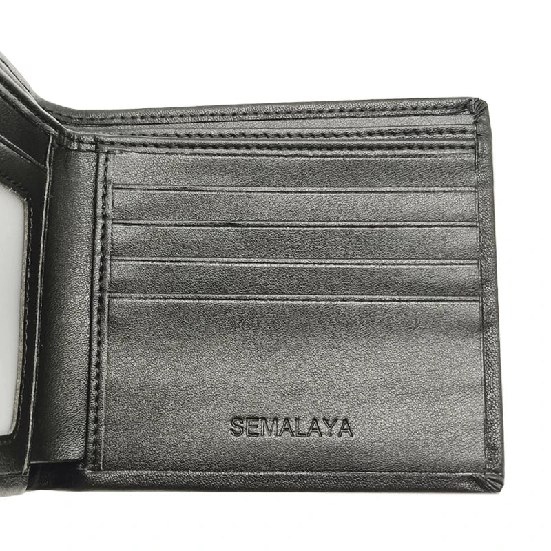 Genuine Leather Men's Wallet RFID Short Business Wallet