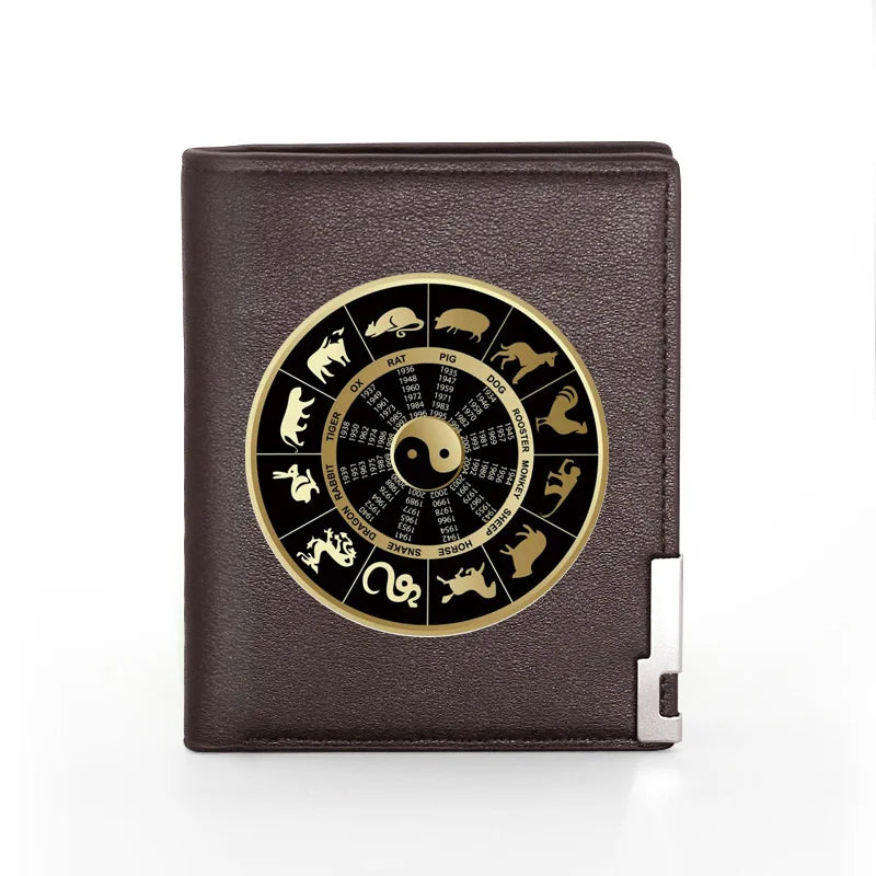 Men Wallet Leather 12 Animal Print Billfold Slim Card Holder Money Bag