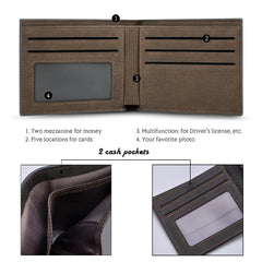 Personalized Men's Photo Wallet with PU Leather - Birthday Gift