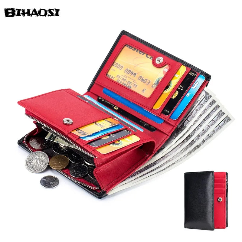 RFID Antimagnetic Leather Men's Wallet Short Business Purse