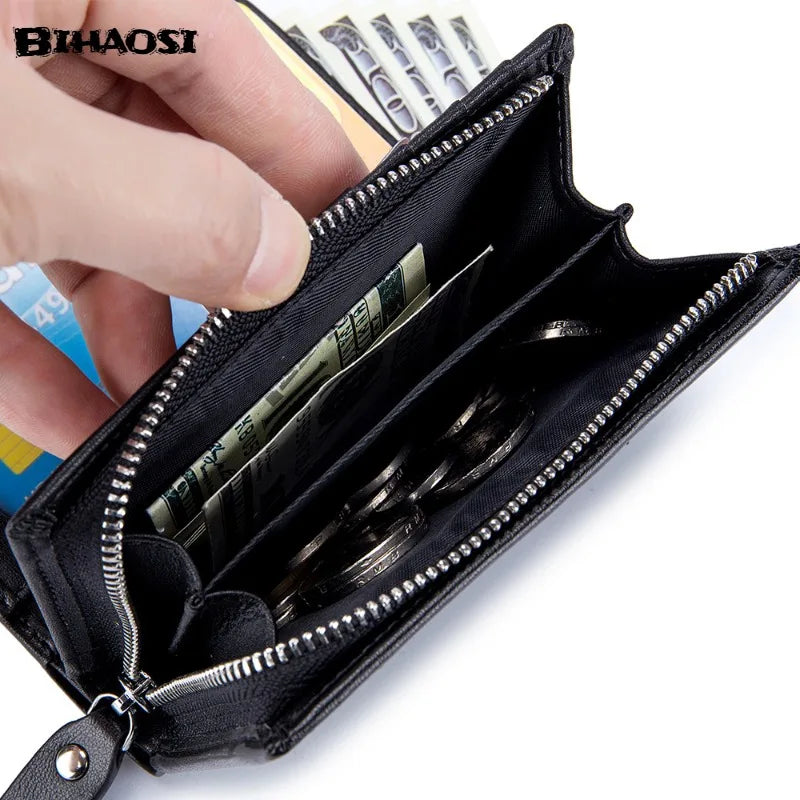 RFID Antimagnetic Leather Men's Wallet Short Business Purse