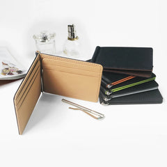 Men Wallet Short Skin Wallets Purses PU Leather Money Clips
