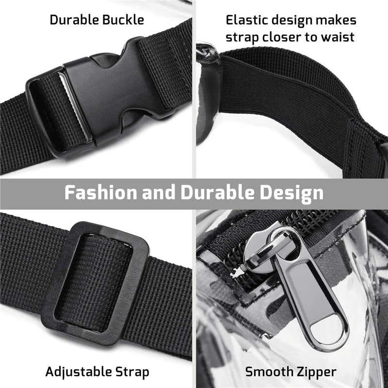 Men Woman Fanny Pack Clear Messenger Bag Waterproof Chest Bag