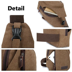 Canvas Sling Bag Backpack Crossbody Chest Bag Daily Casual Hiking