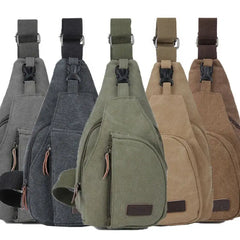 Canvas Sling Bag Backpack Crossbody Chest Bag Daily Casual Hiking