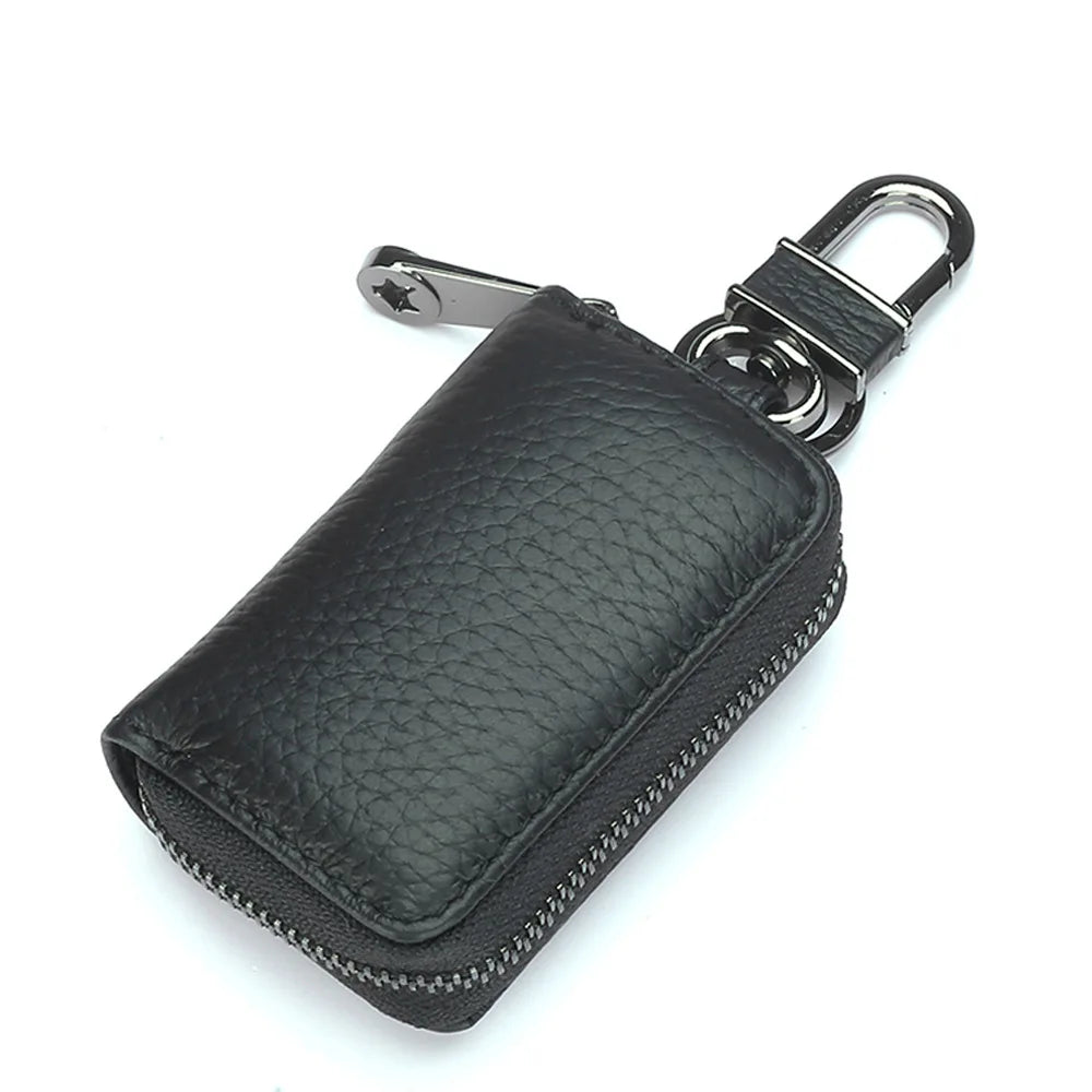 Men Women Leather Key Holder House Keychain Bag Organizer