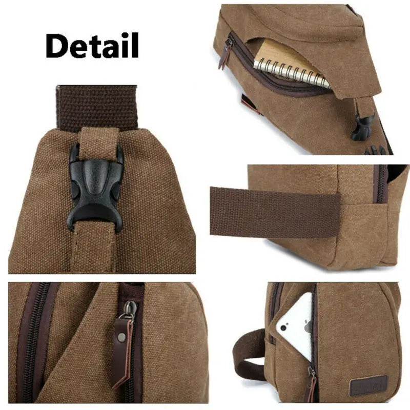 Men Women Crossbody Shoulder Bag Sling Chest Pack Sports Daily Travel